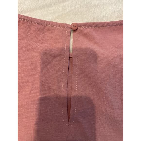 TCEC Faux Fur Blouse Pink Women's S Small Short Sleeve Solid Minimalist Boxy Top - Picture 7 of 9